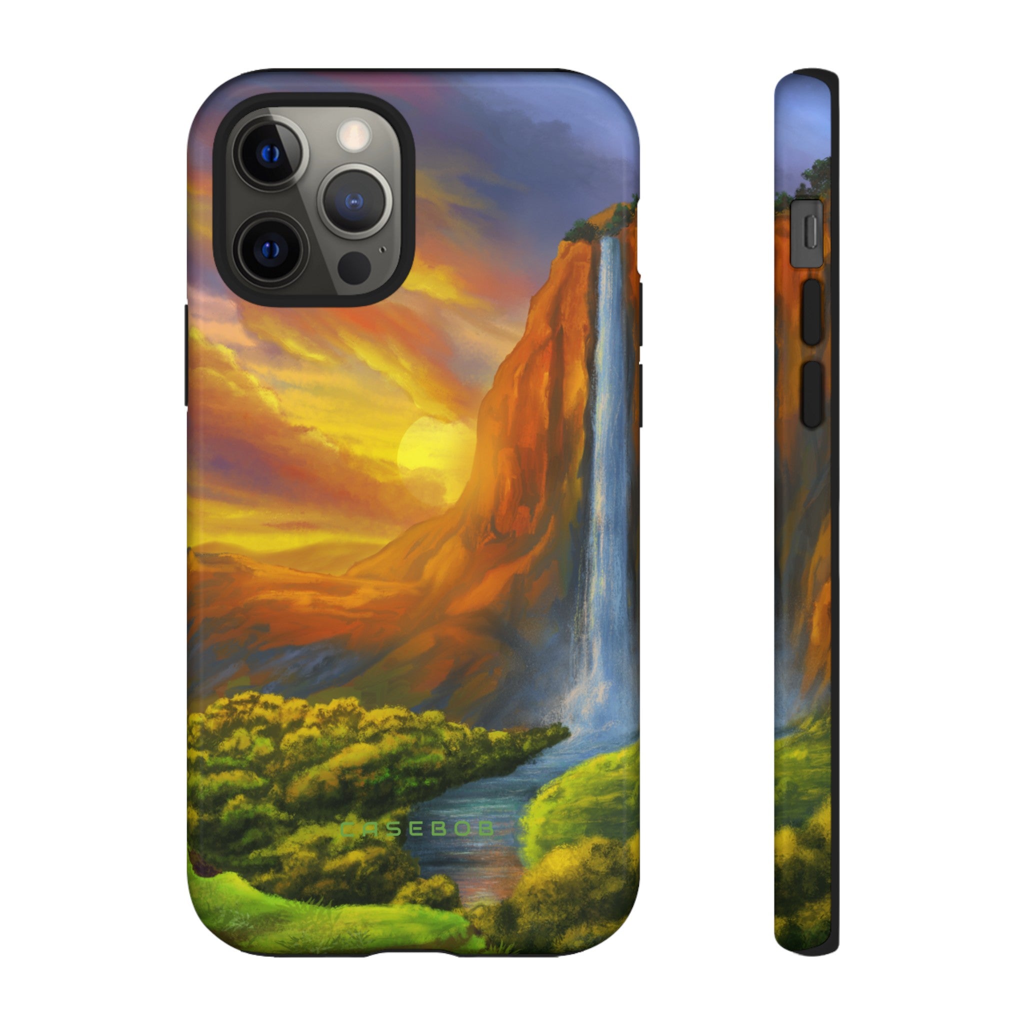 Fantasy Landscape with Waterfall - Protective Phone Case