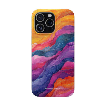 Vibrant Abstract Waves - Flexi iPhone 15 Phone Case