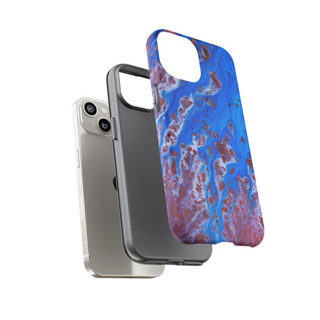 Bright Blue Ink Art iPhone Case (Protective) Phone Case