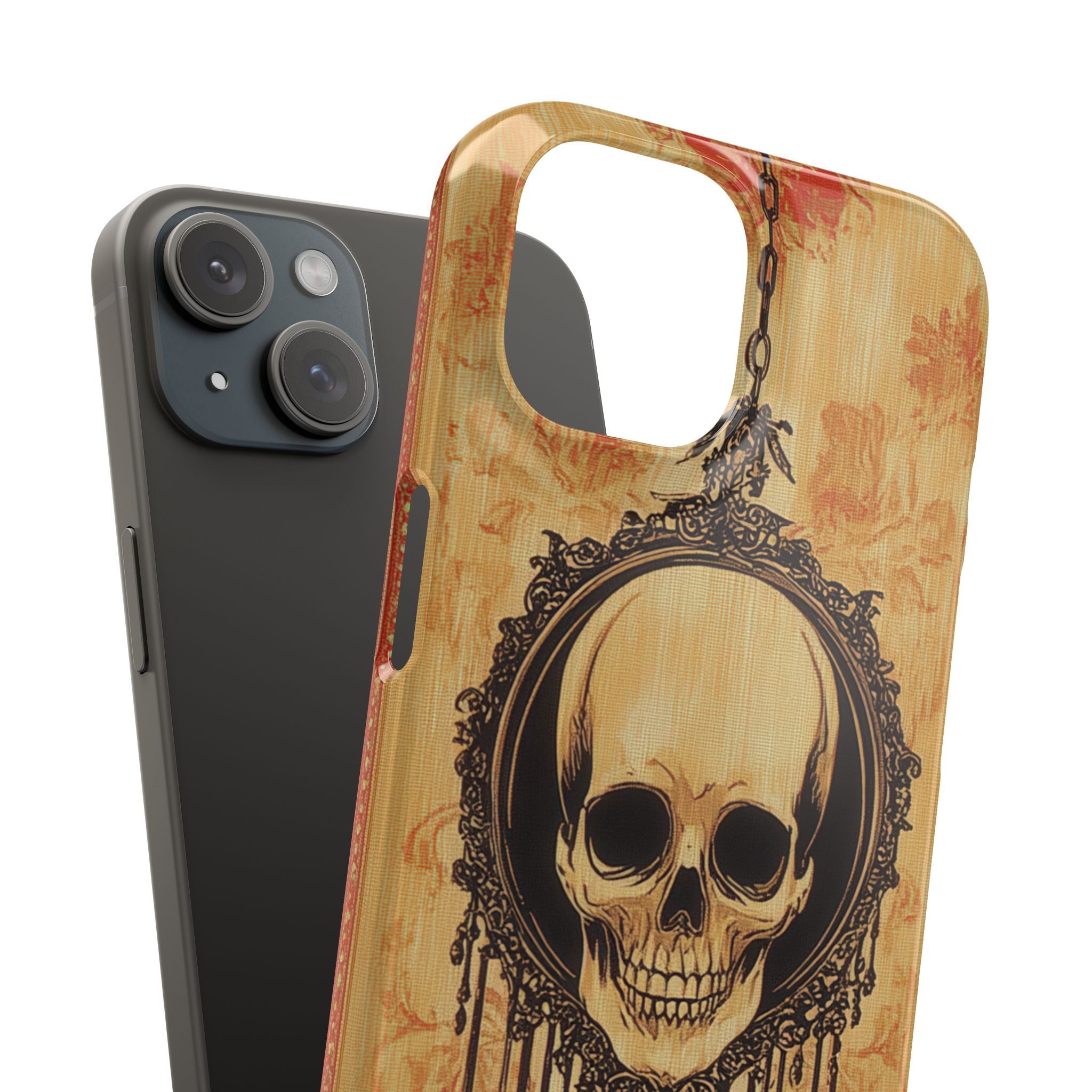 Gothic Skull Elegance iPhone 15 - Slim Phone Case