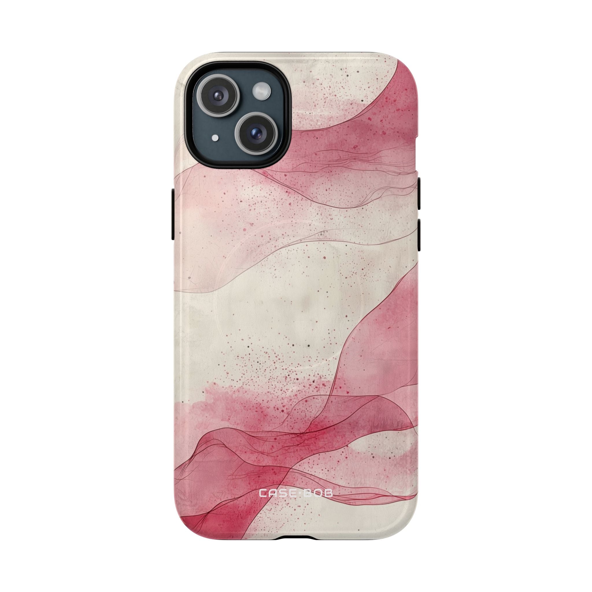 Crimson Waves iPhone 15 Plus Case - Tough+