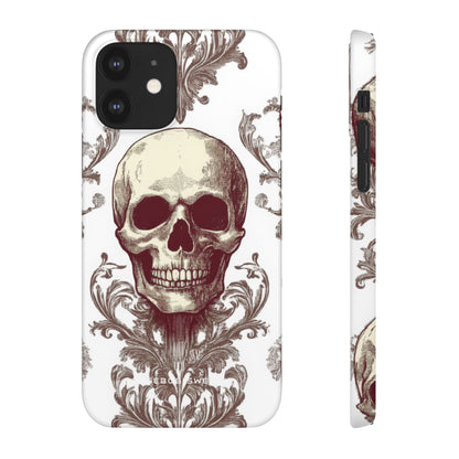 Gothic Skulls and Ornate Foliage iPhone 12 - Slim Phone Case