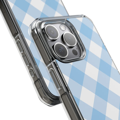 Soft Blue Gingham Elegance iPhone Case - Impact