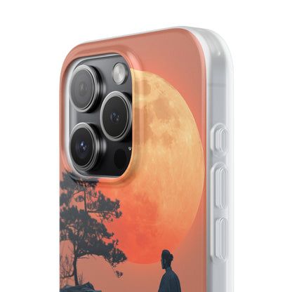 Zen Tranquility Under a Red Moon iPhone 15 - Flexi Phone Case