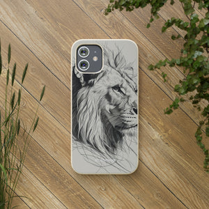 Majestic Linework Lion | Biodegradable Phone Case