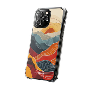 Sunset Waves - Phone Case for iPhone (Clear Impact - Magnetic)