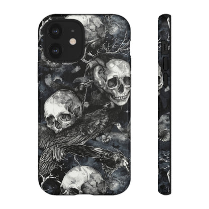 Skulls and Ravens Gothic - Protective Phone Case