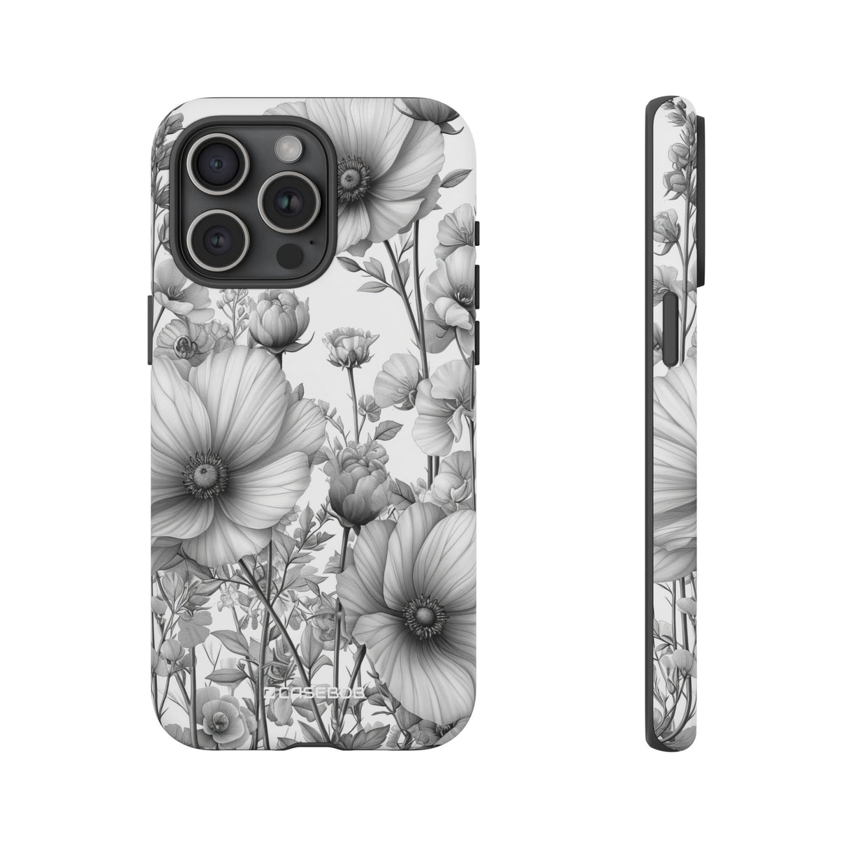 Monochrome Flora | Protective Phone Case for iPhone