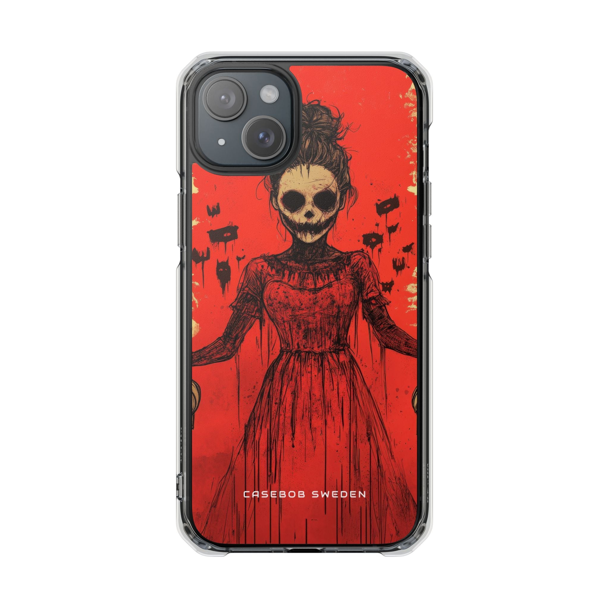 Haunting Scarlet Descent iPhone 15 - Clear Impact Phone Case