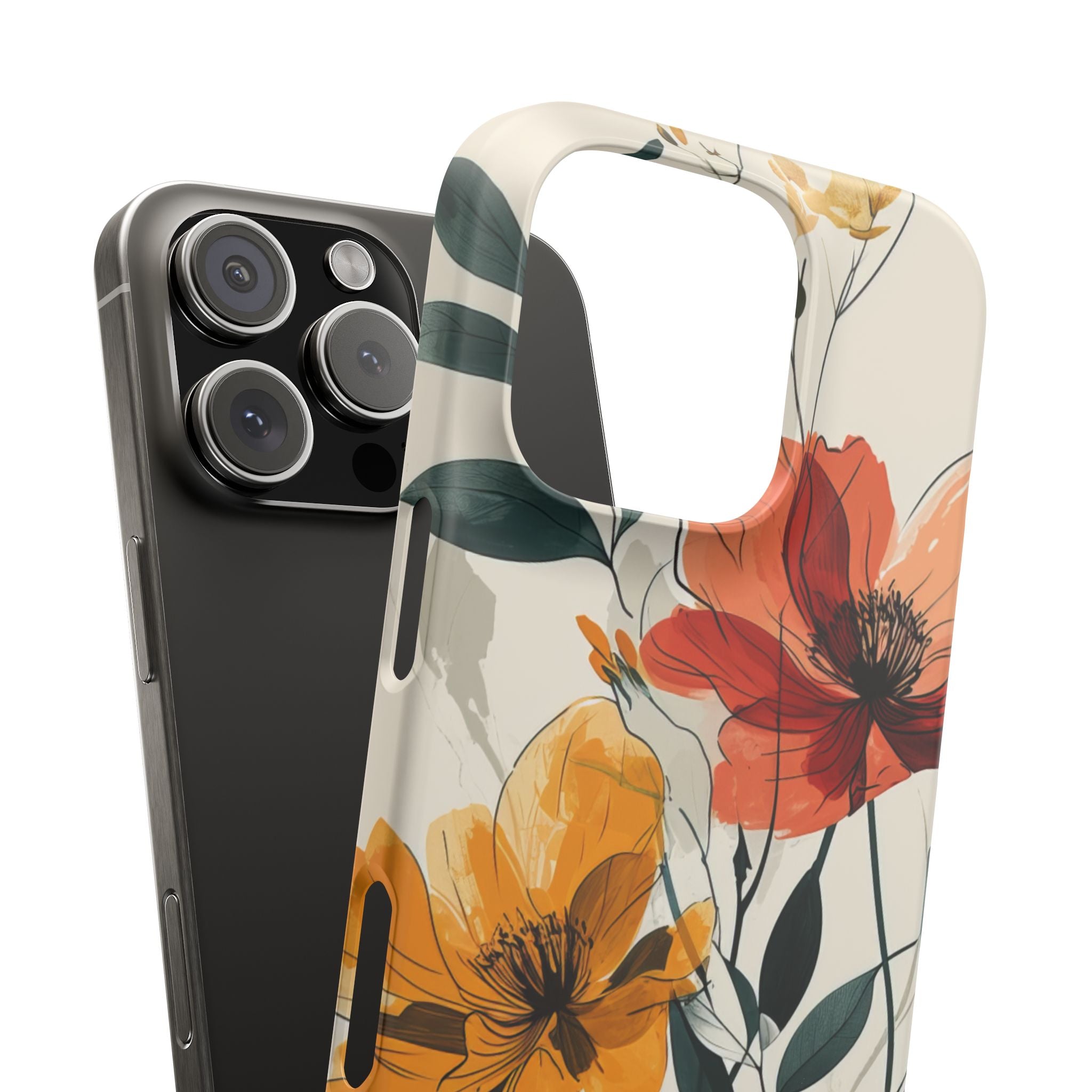 Elegant Floral Harmony iPhone 16 - Slim Phone Case