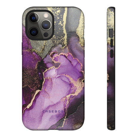 Purple Marble & Gold Phone - Protective Phone Case