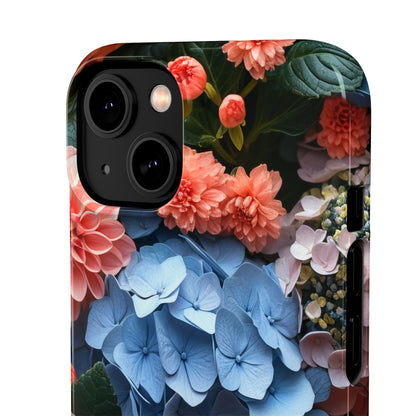 Blue Floral Bliss - Slim iPhone 14 Phone Case