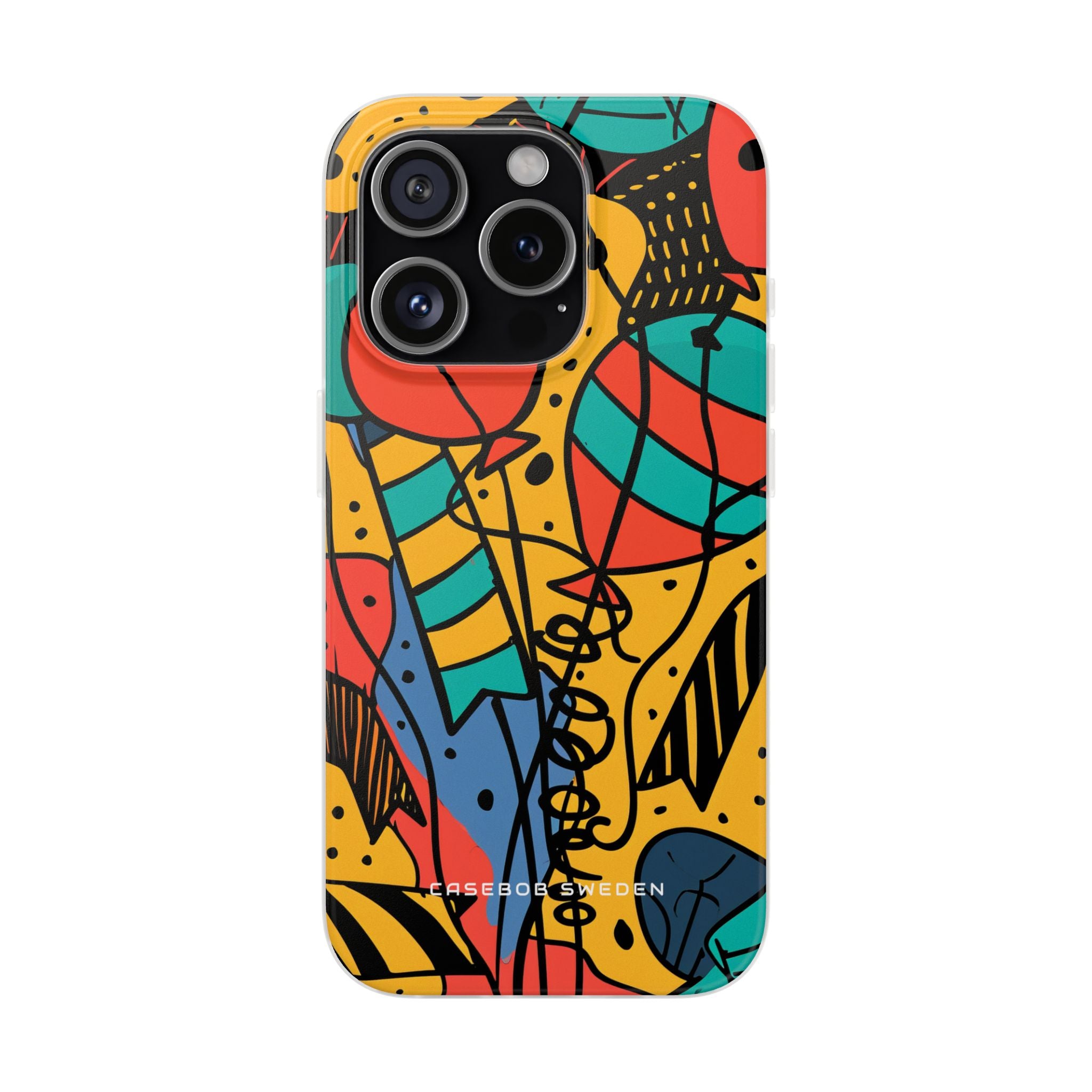 Playful Lines in Motion iPhone 15 - Flexi Phone Case