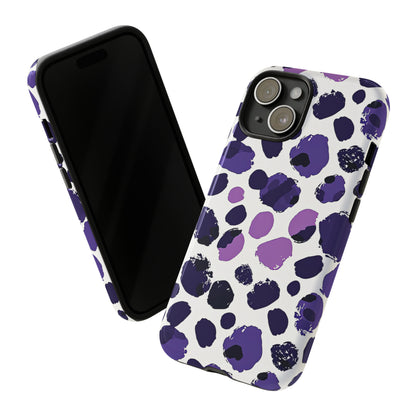 Purple Dots Abstract Minimal Case - Protective Phone Case