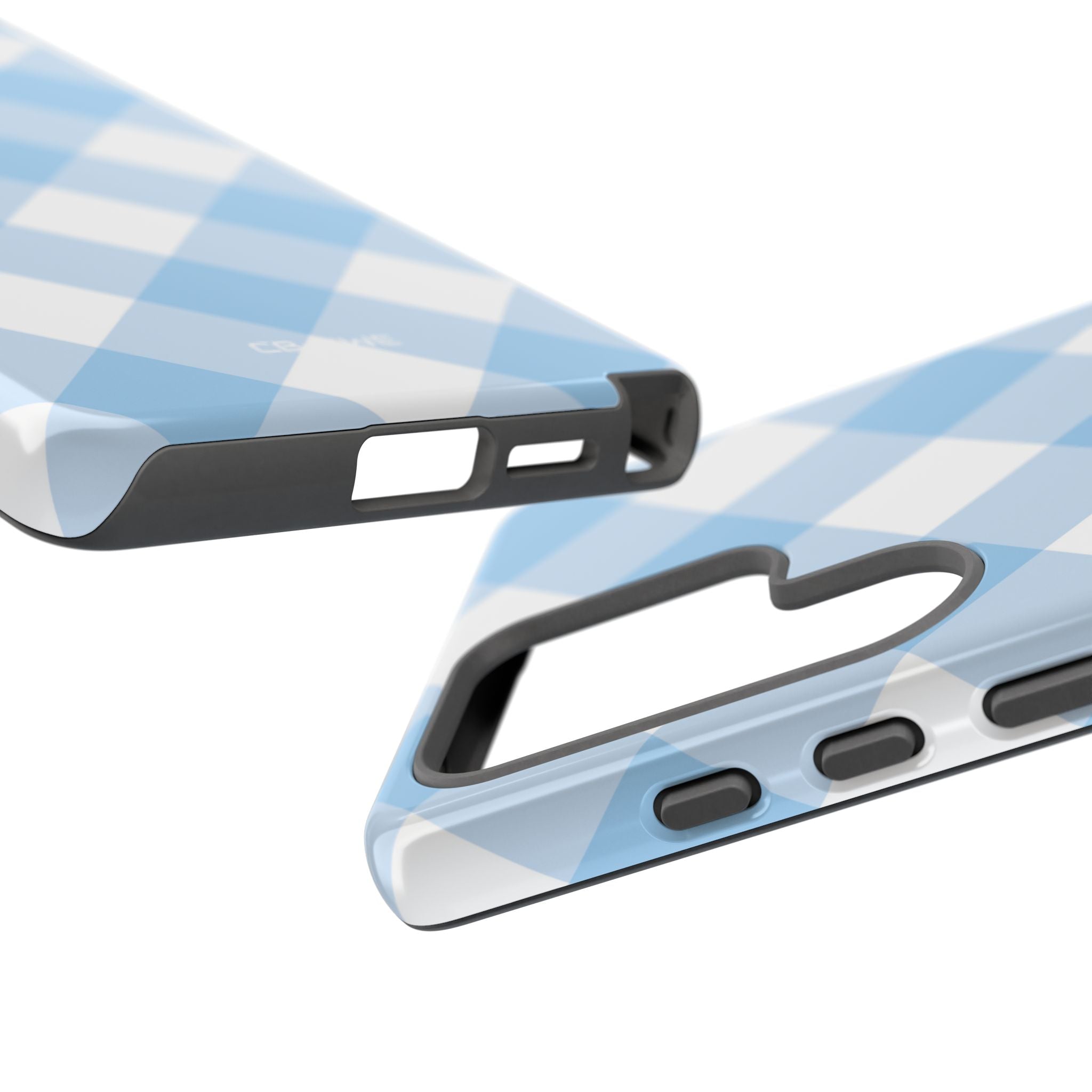Soft Blue Gingham Elegance - Samsung Case