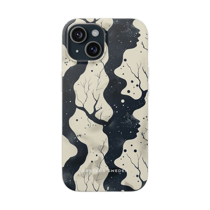 Organic Fluid Silhouettes with Cosmic Depth iPhone 15 - Flexi Phone Case