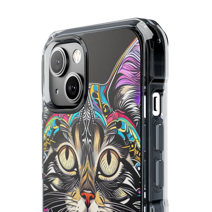 Psychedelic Cat Mirage iPhone Case - Impact