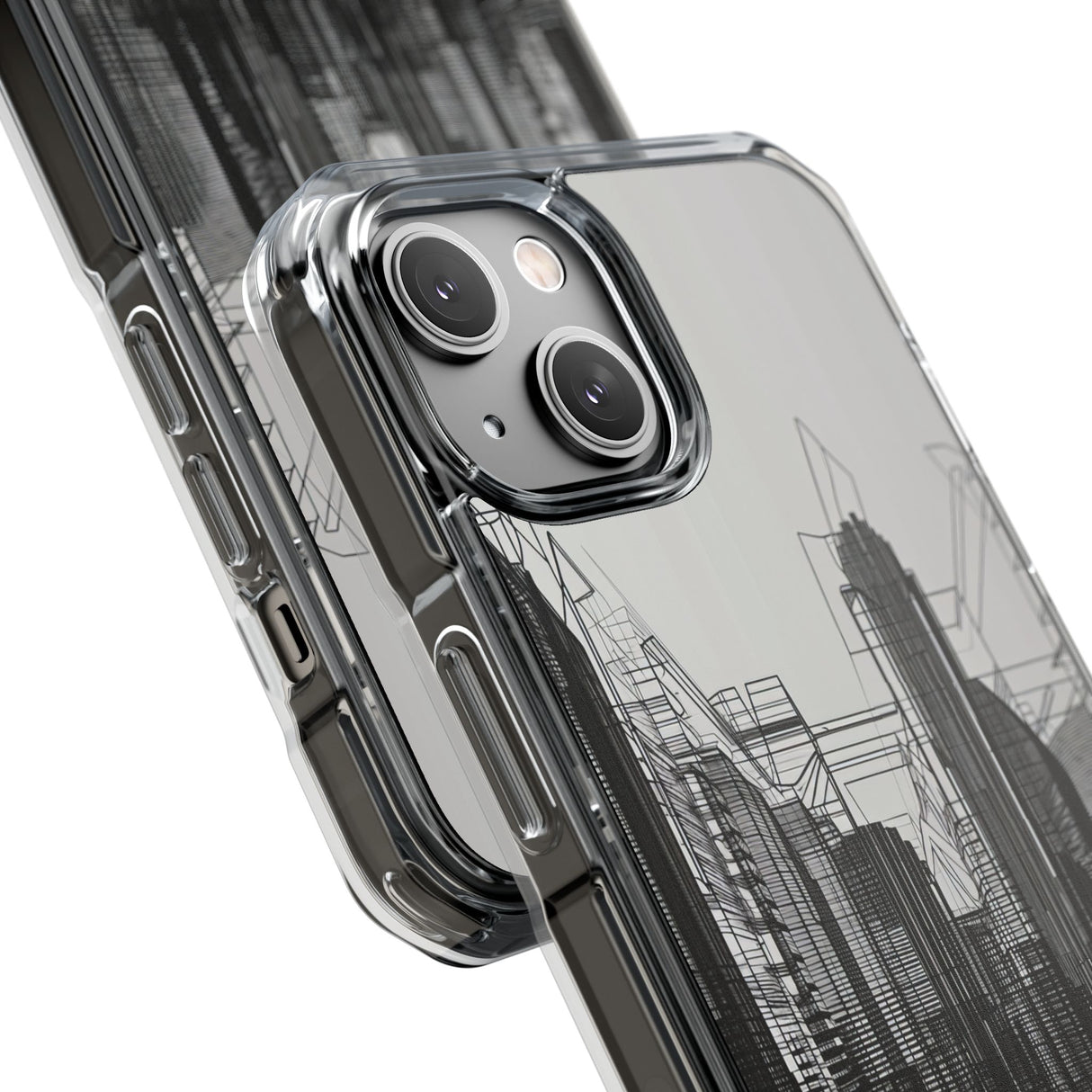 Urban Wireframe - Phone Case for iPhone (Clear Impact - Magnetic)