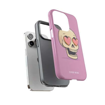 Heart Eyed Skull iPhone 14 Pro Case - Tough