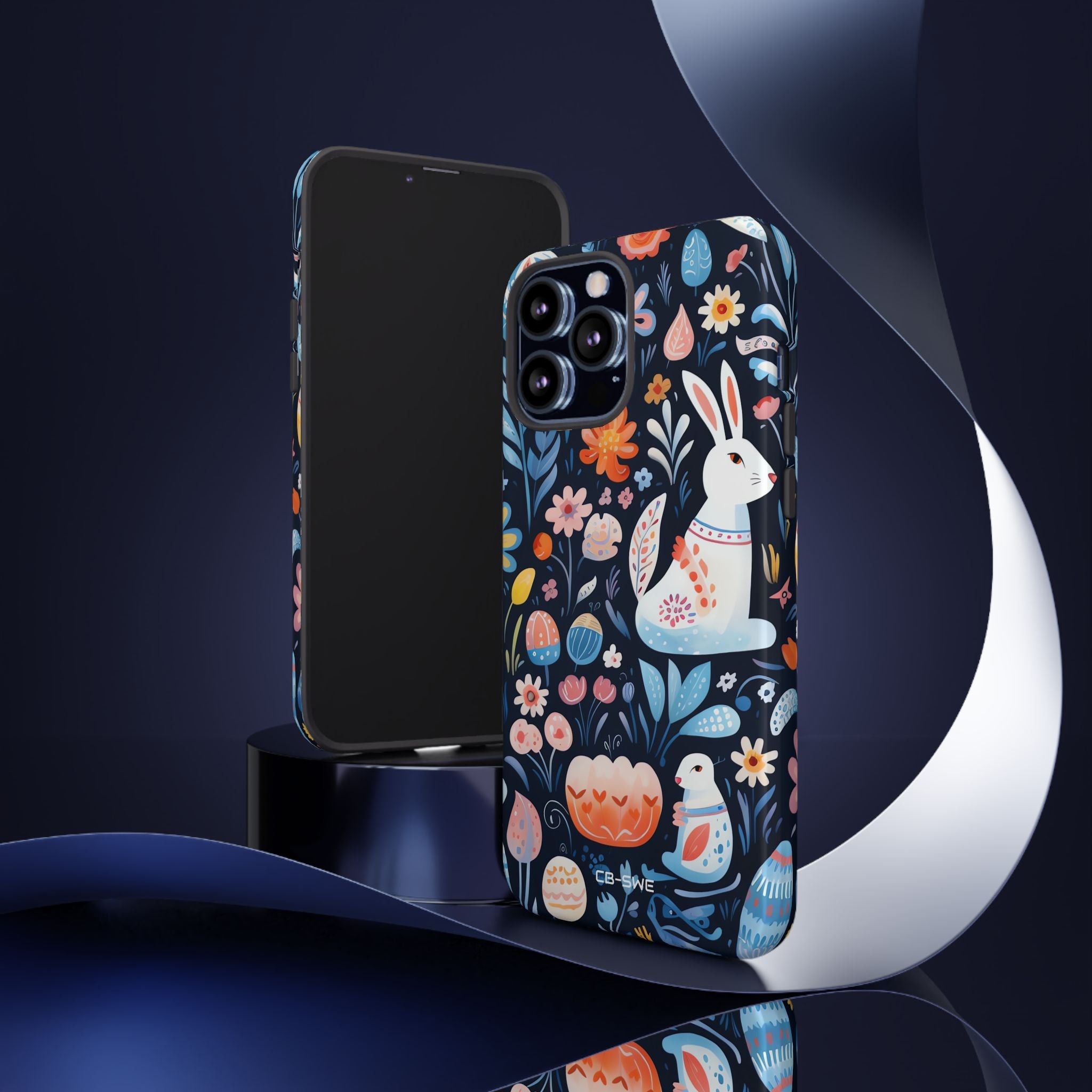 Bunnies Play Among Flowers - iPhone Case