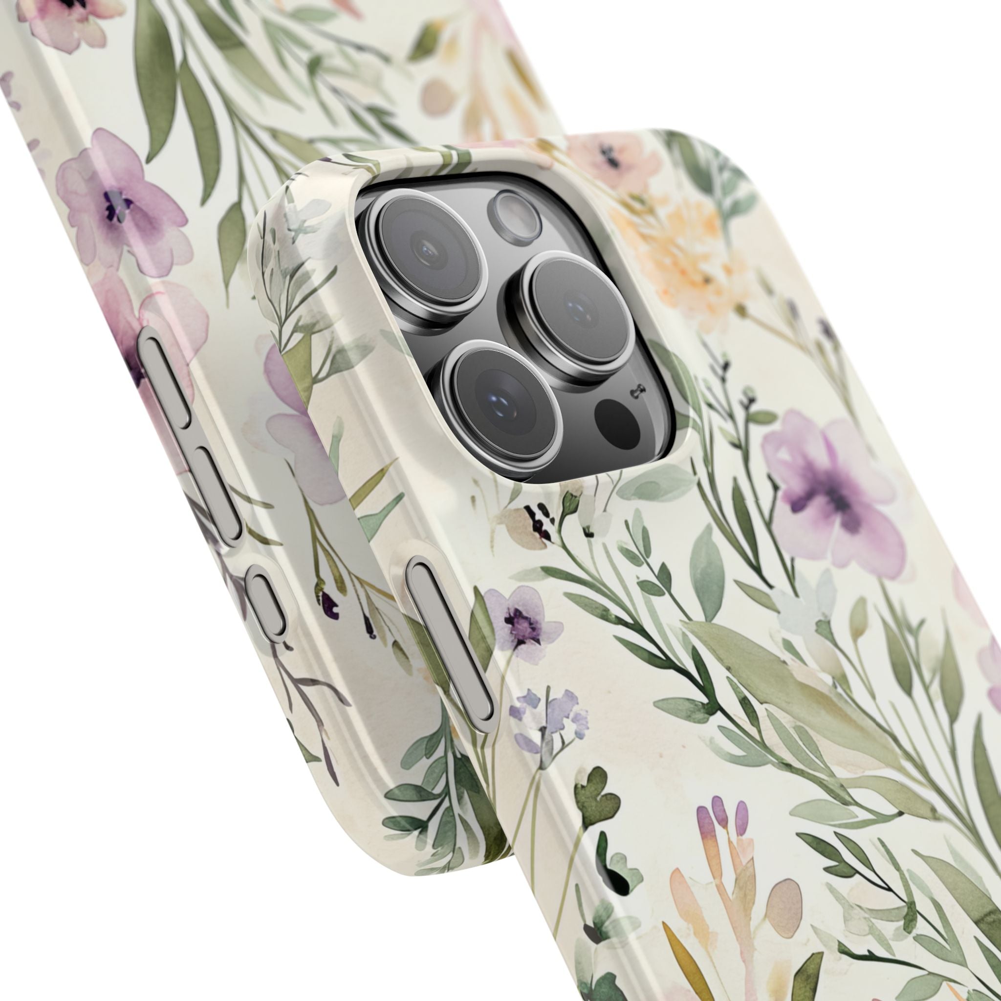 Soft Green Lavender Floral Pattern - Slim iPhone 16 Phone Case