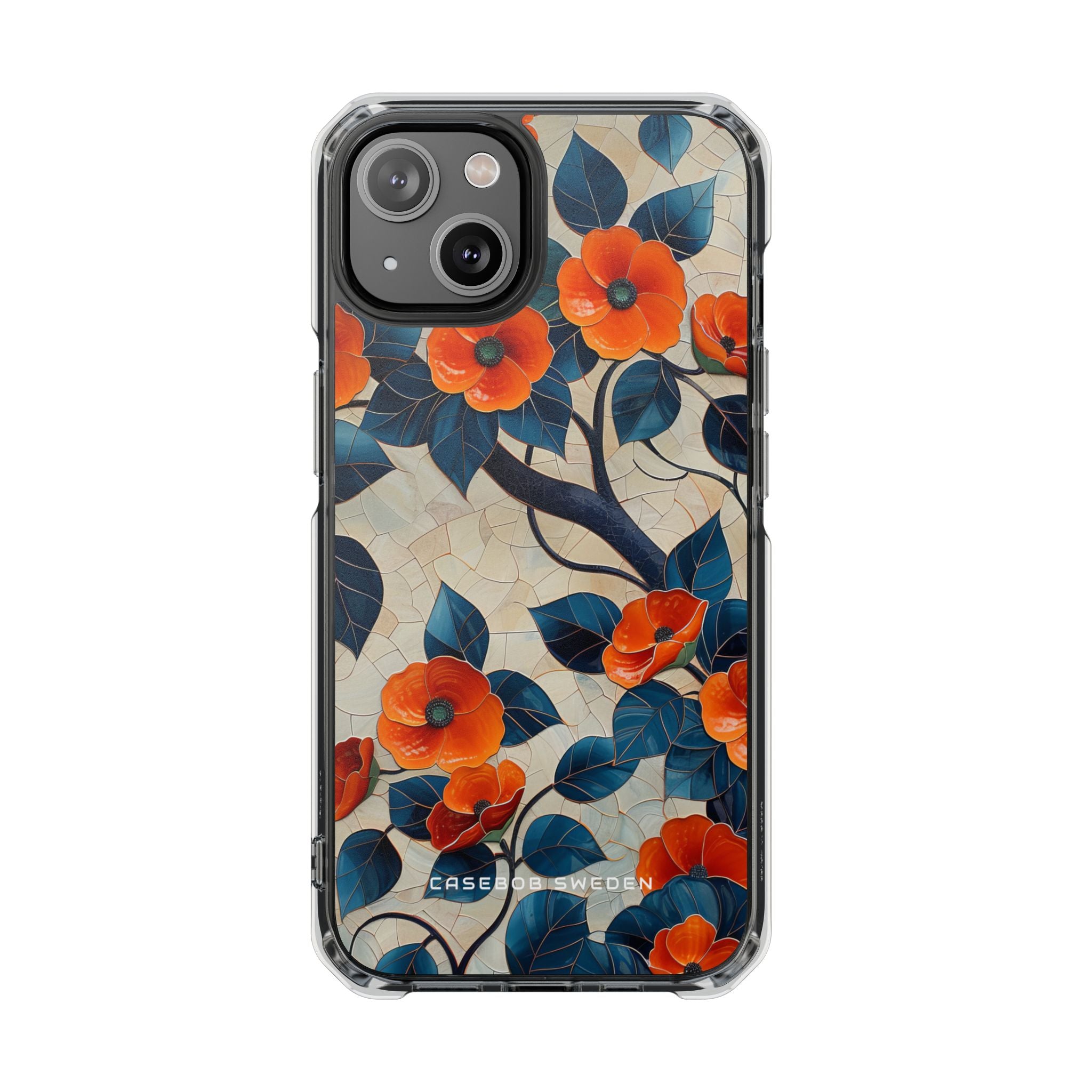 Orange Blossoms Mosaic Harmony iPhone 14 - Clear Impact Phone Case