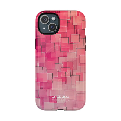 Layered Pink Geometry iPhone 15 - Tough+