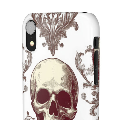 Gothic Skulls and Ornate Foliage  iPhone X - Slim Phone Case