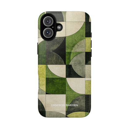 Green Geometric Harmony - Tough iPhone 16 Phone Case