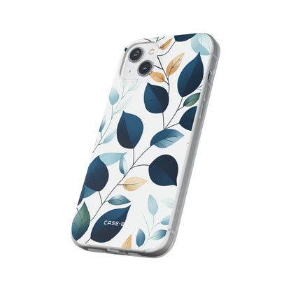 Navy Leaf Veins iPhone 14 Plus Case - Soft