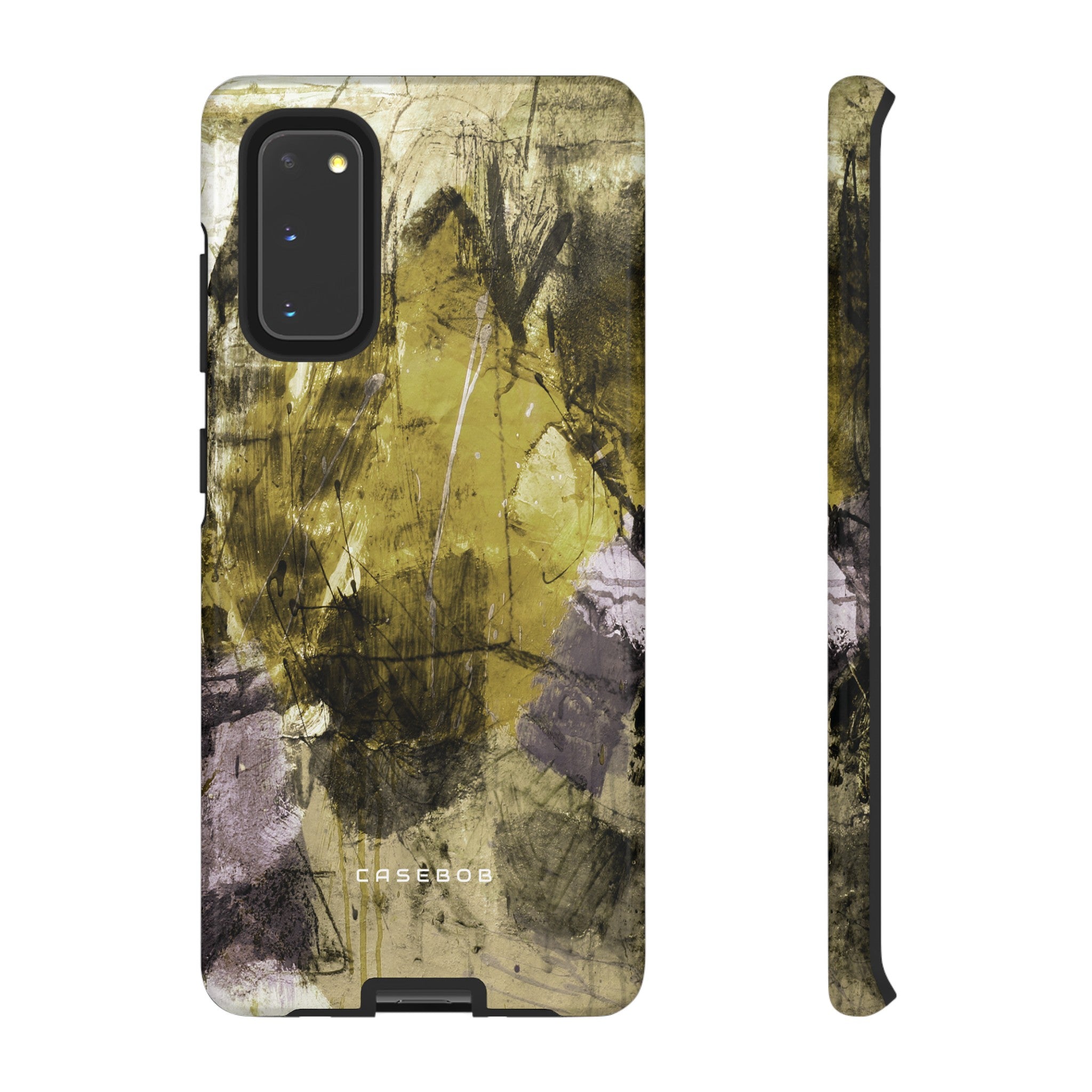 Yellow Grunge Art Phone Case - Protective Phone Case