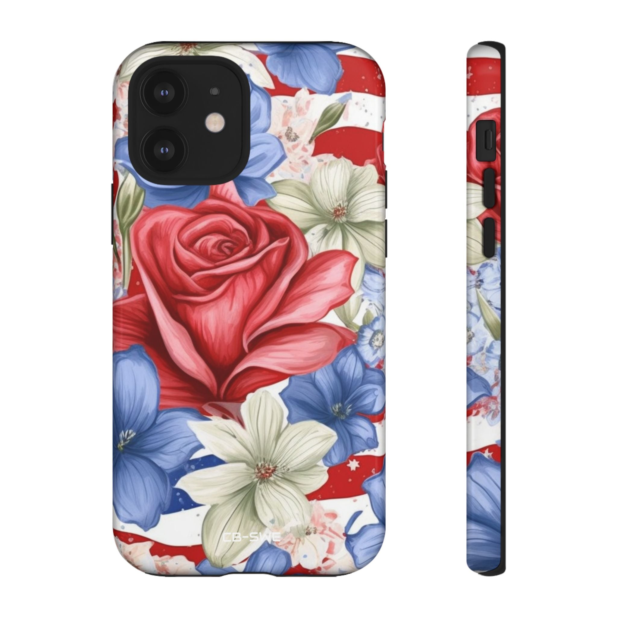Roses Embrace Stripes - iPhone Case