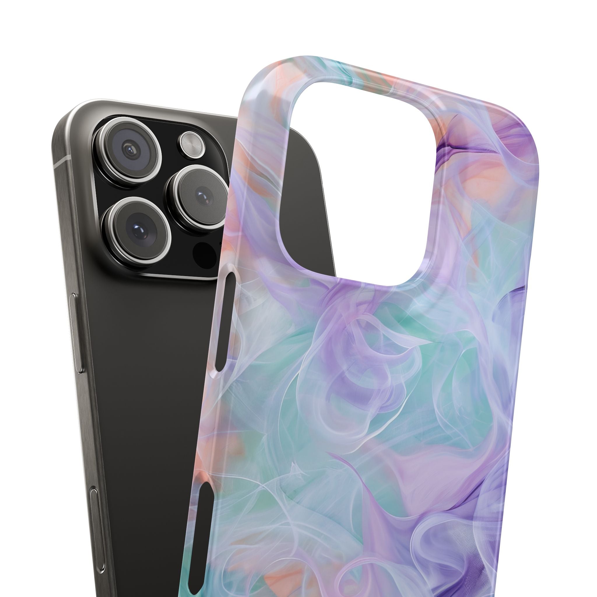 Purple Peach Whirl - Slim iPhone 16 Phone Case