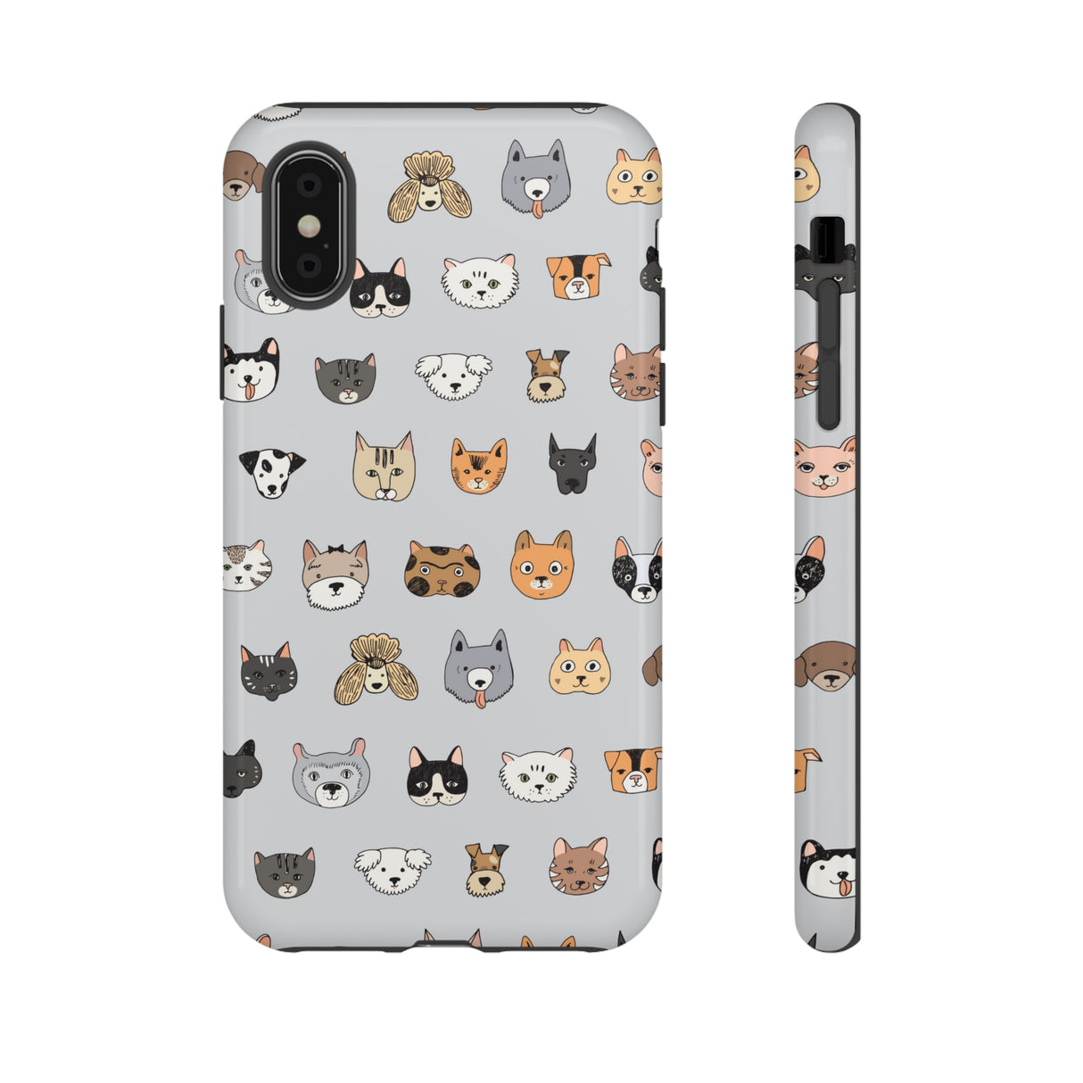 Cats n Dogs Pattern iPhone Case (Protective) iPhone X Glossy Phone Case