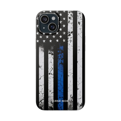 Blue Stripe Flag iPhone 15 Plus Case - Soft