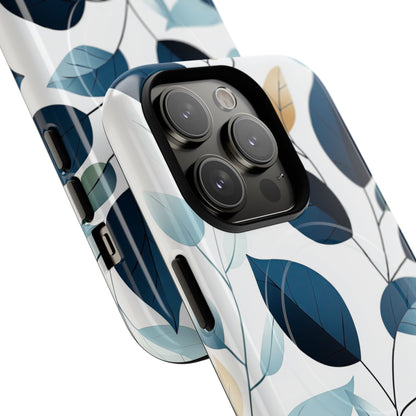 Navy Leaf Veins iPhone 14 Pro Case - Tough+