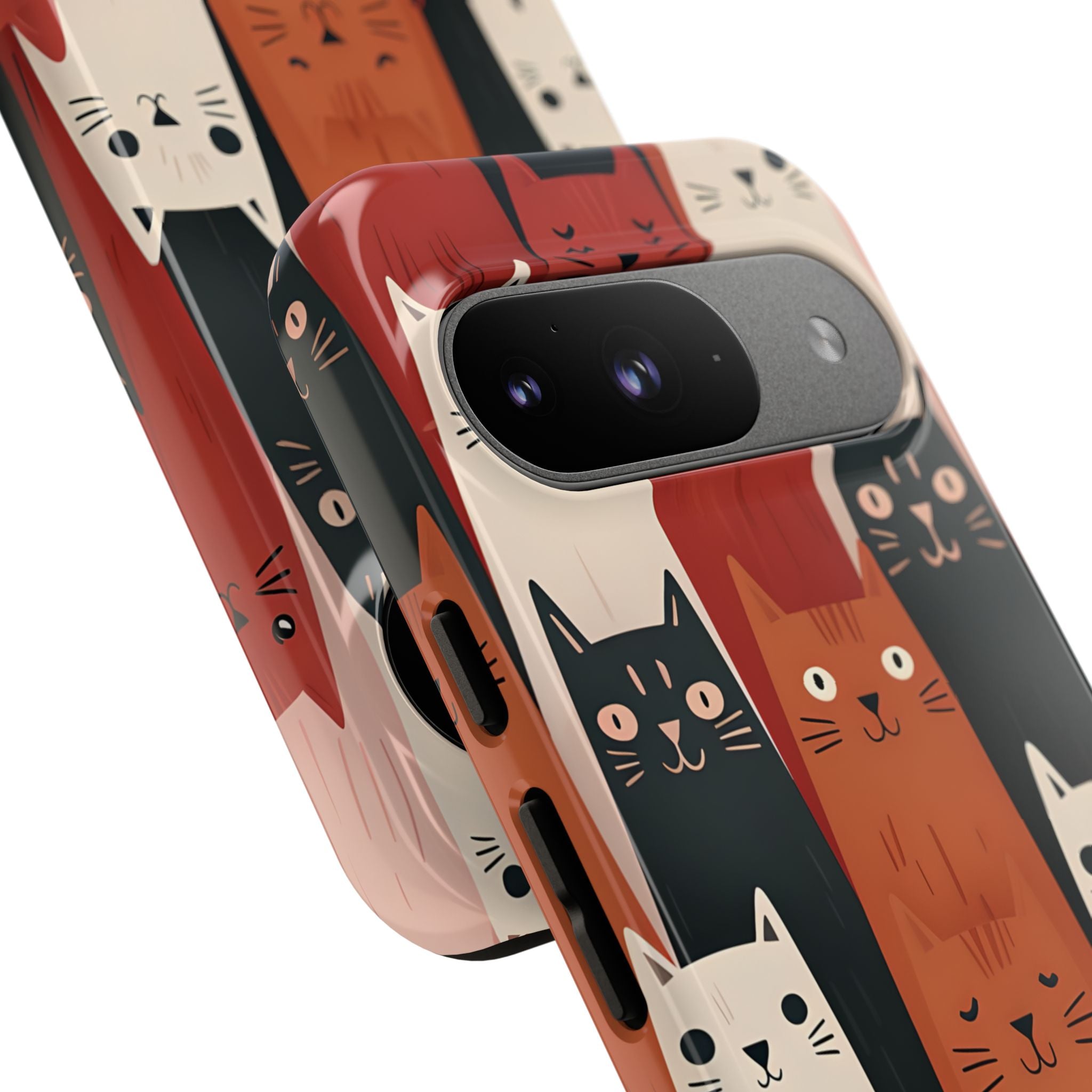 Elongated Cats Black Google Pixel 9 Case - Tough