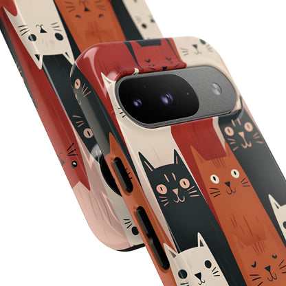 Elongated Cats Black Google Pixel 9 Case - Tough