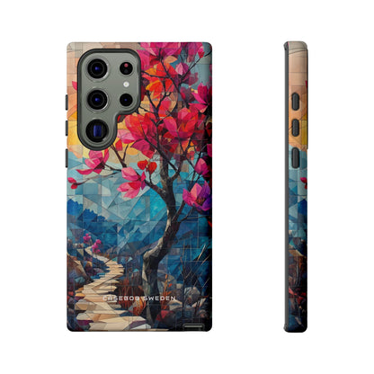 Vibrant Geometric Tree Landscape Samsung S23 - Tough Phone Case