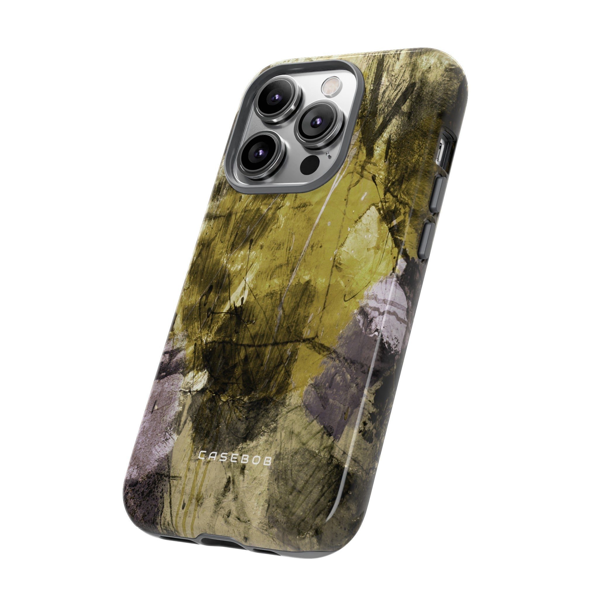 Yellow Grunge Art Phone Case - Protective Phone Case