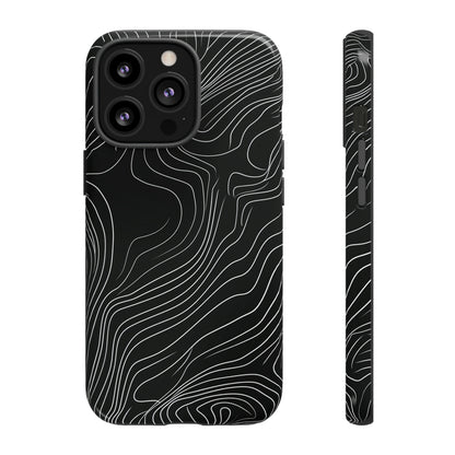 Mancho Grey Lines Abstract Case - Protective Phone Case