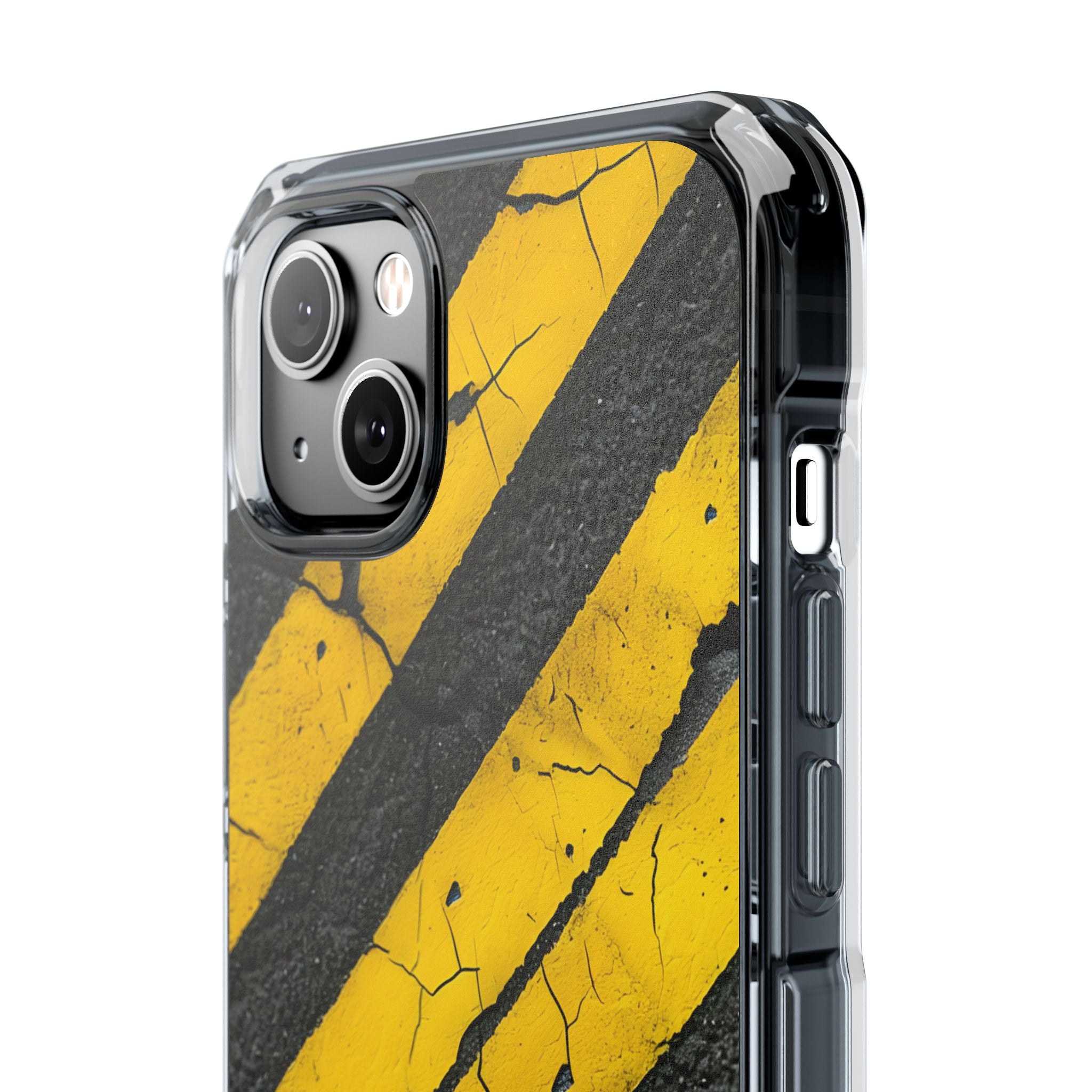 Cracked Hazard Lines iPhone Case - Impact