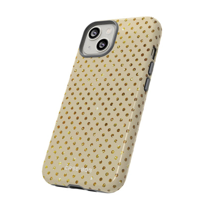 Gold Sparkle Grid iPhone 14 Case - Tough