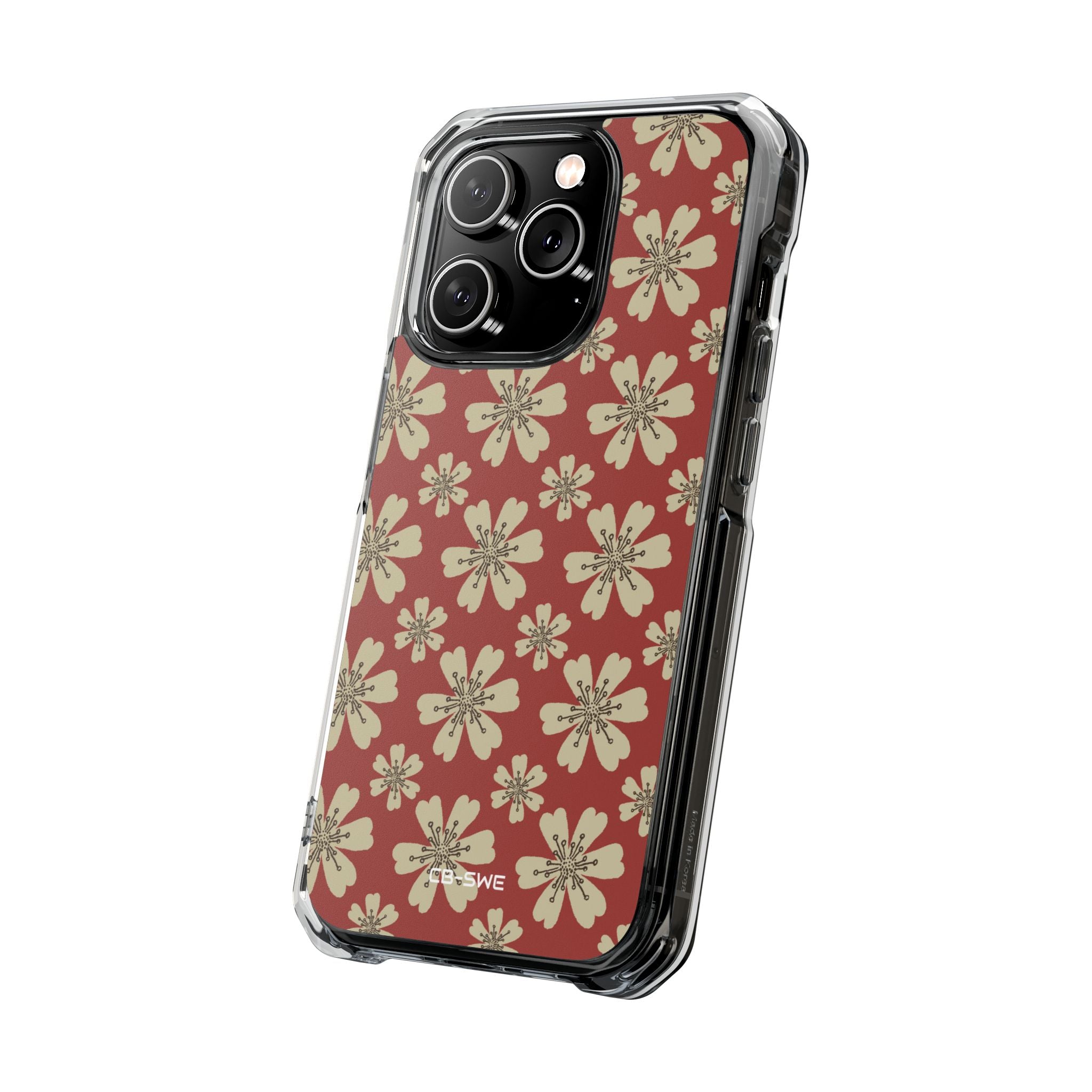 Retro Red Florals iPhone Case - Impact