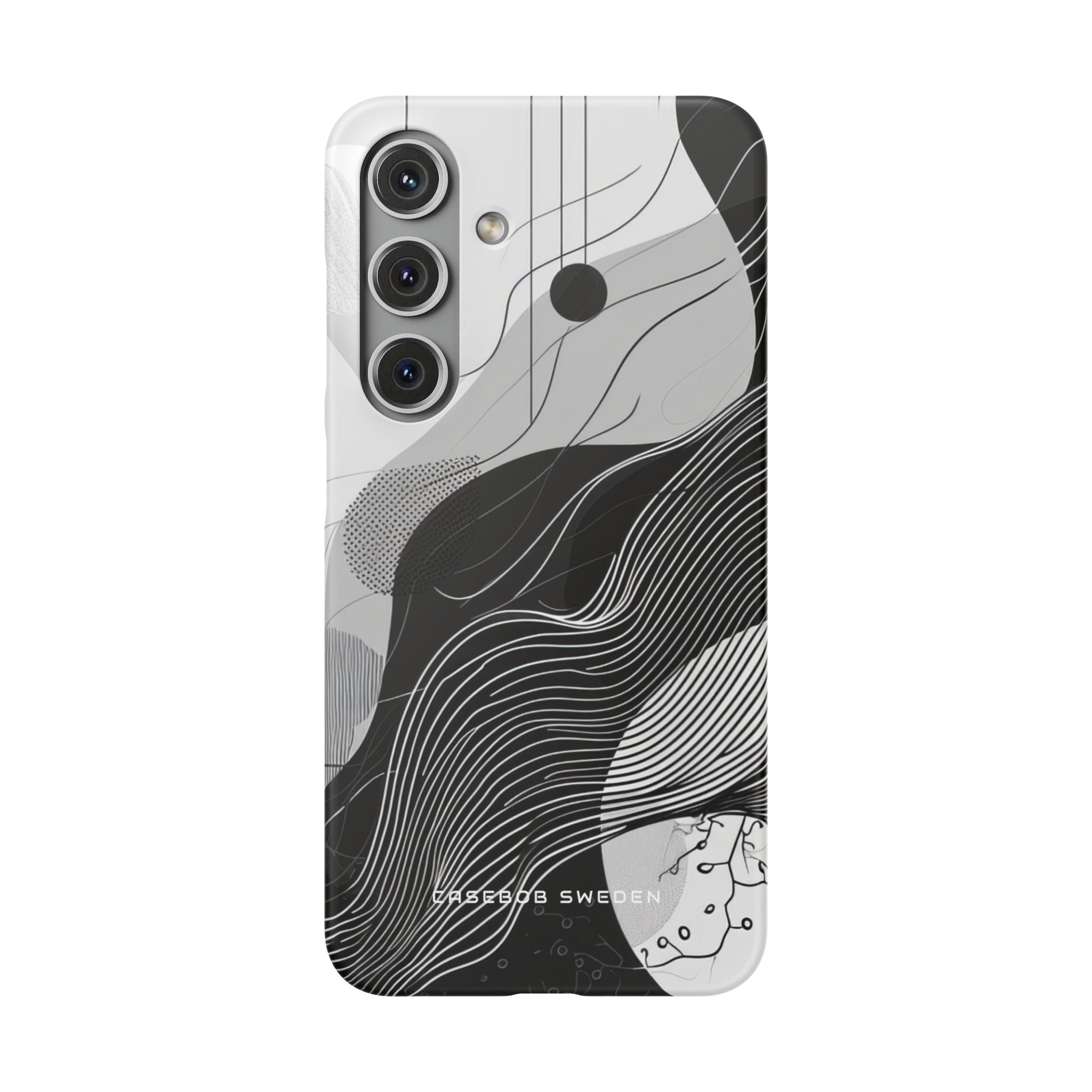 Fluid Rhythms: Monochrome Line Flow Samsung S24 - Slim Phone Case