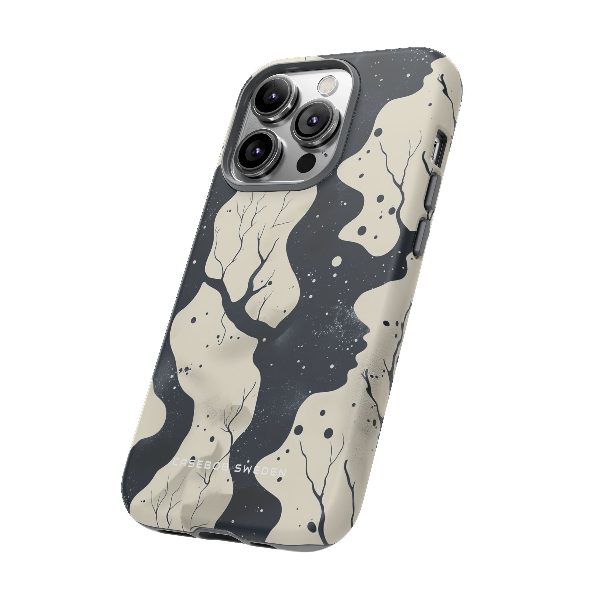 Organic Fluid Silhouettes with Cosmic Depth iPhone 14 - Tough Phone Case