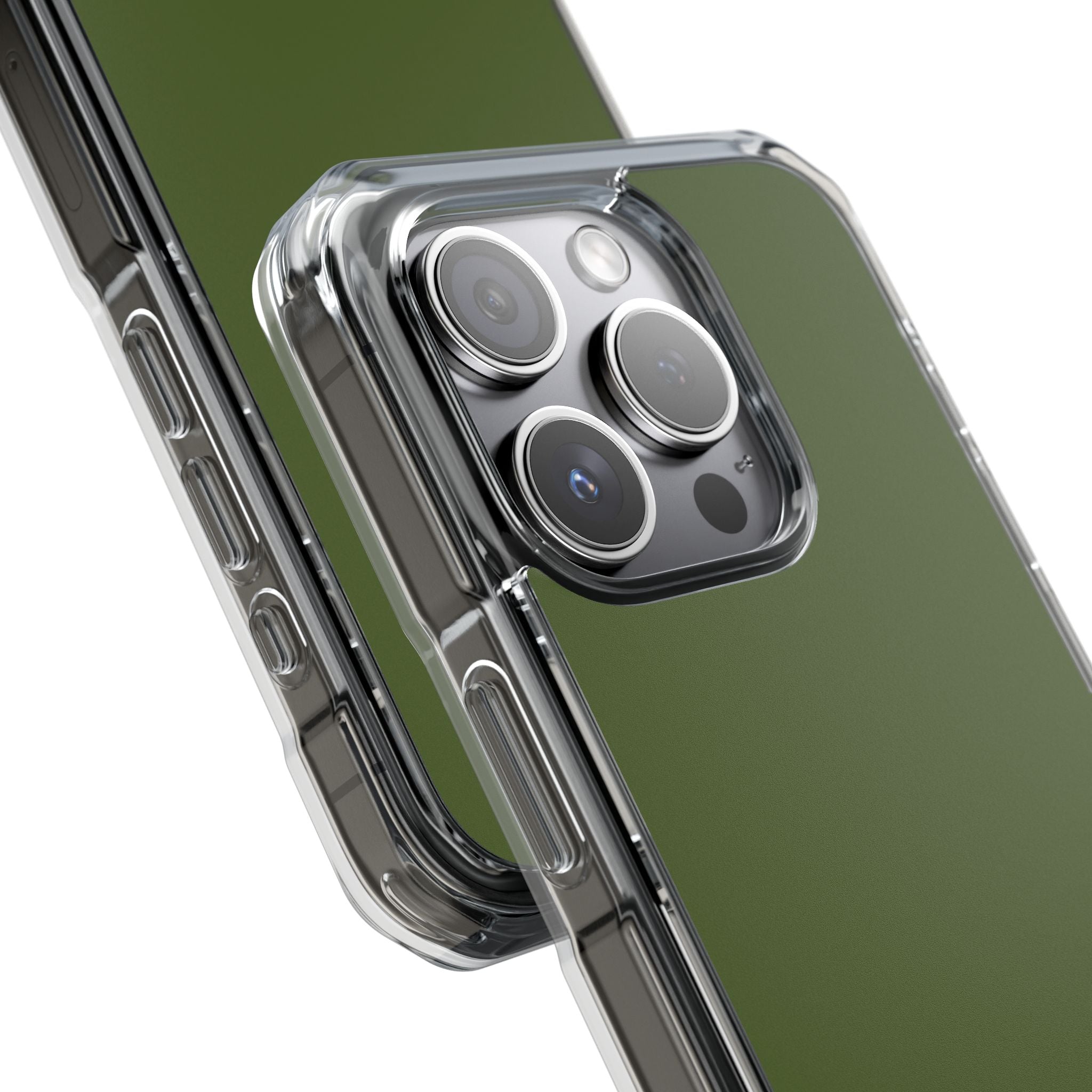 Dark Moss Green - Clear Impact Case for iPhone