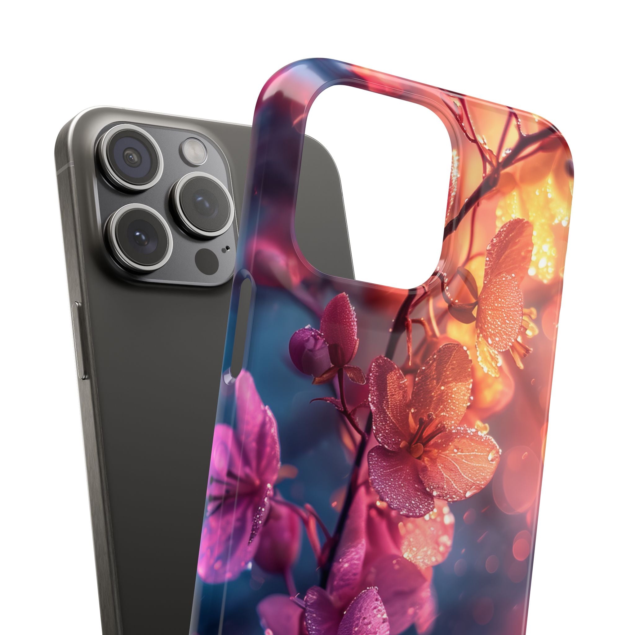 Pink Bloom Serenity - Slim iPhone 15 Phone Case