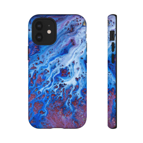 Ice Blue River Ink Art iPhone Case (Protective) iPhone 12 Mini Matte Phone Case