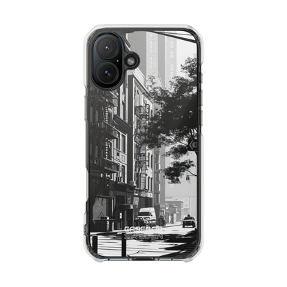 Noir Cityscape Shadows iPhone 16 - Impact Clear+